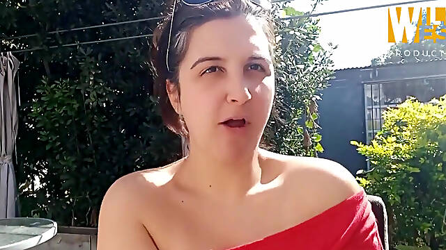 Eat Chewing Gum Outside While Showing off Your Boobs.