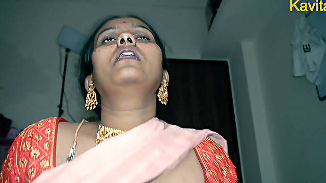 Desi Indian Kavita close up fuck with hairy pussy and happy riding