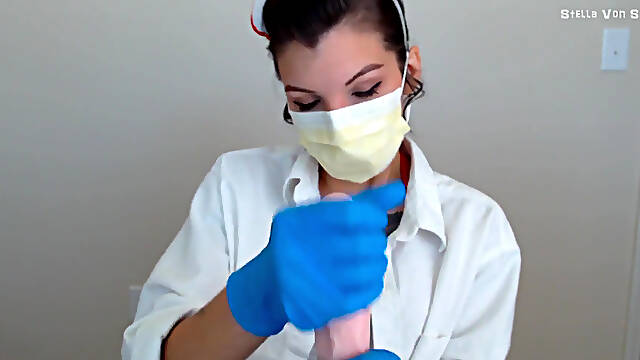 Sick Nurse Gives Blowjob in Latex Gloves