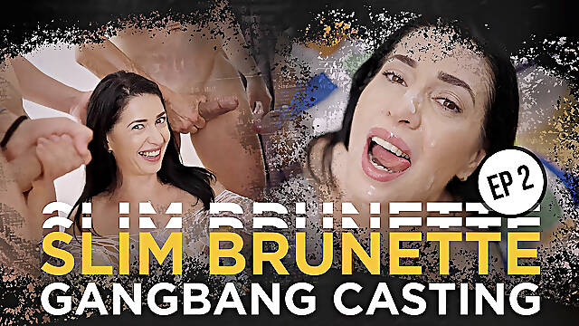 Slim Brunette Gangbang Casting