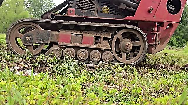 Machine running over squishy toy
