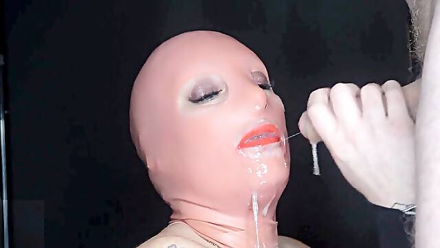 Point of view LATEX MASK MESSY ample facial cumshot WITH @LOLAVIXENLV