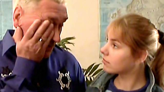 Slutty teen having sex with old man
