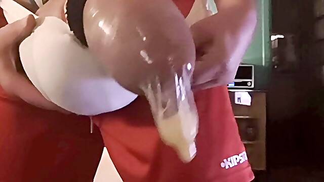 4 big cumloads in condom