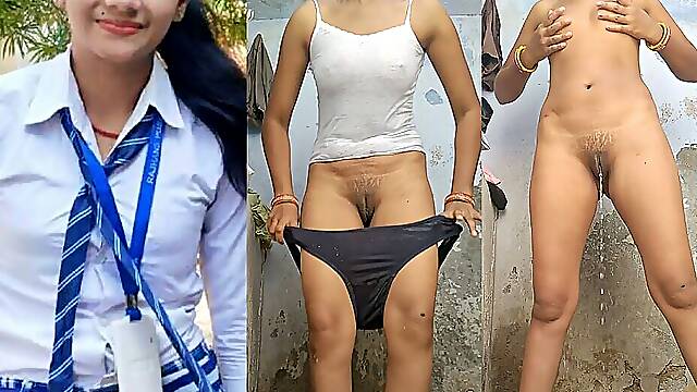 Indian Hot Figure Young Girl Bath