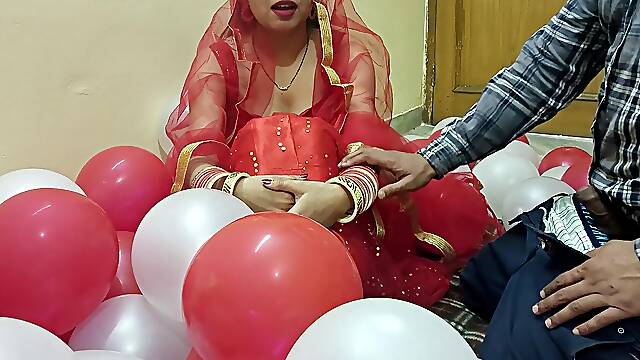 First Night of a Newly Married Desi Beautiful Hot Wife Fucked by Husband in Hindi