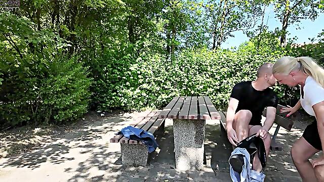 Public Bareback Sex with a Stranger, Creampie, and Mouth Piss at a Rest Stop! Full Movie