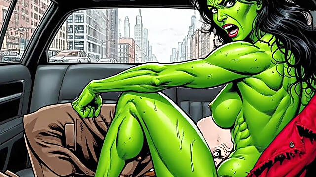 Horny Muscular MILF Dominatrix Fucks in the Car