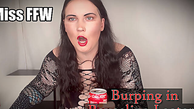 Burping Loudly with Cola in Sparkly Revealing Leotard