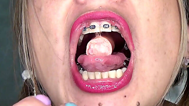 In the Bathroom Playing and Swallowing Huge Sausages