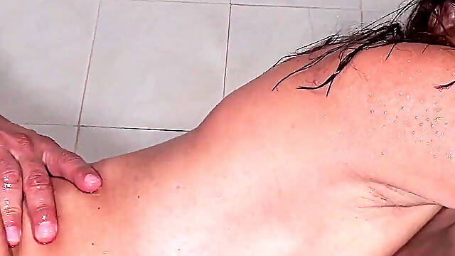 Caught on Stepmom in the Shower! She Sees My Hard Cock & We Fuck Raw Until I Cum in Her Mouth