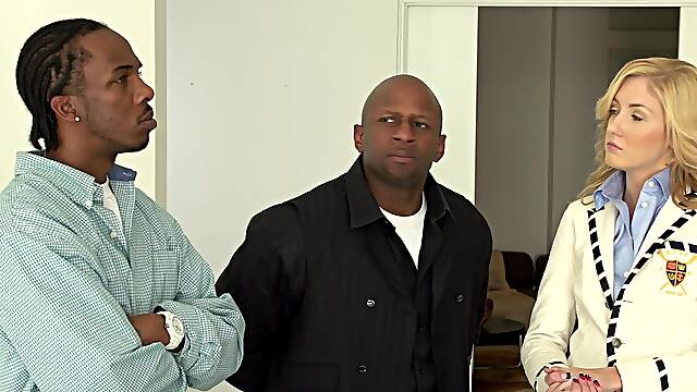 Blonde Emily Kae gets her pussy railed by bbc