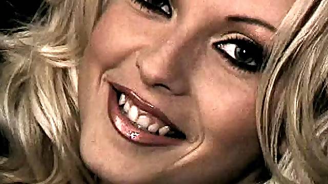 Blonde Jana Oujeska with perfect boobs taking her cloth off